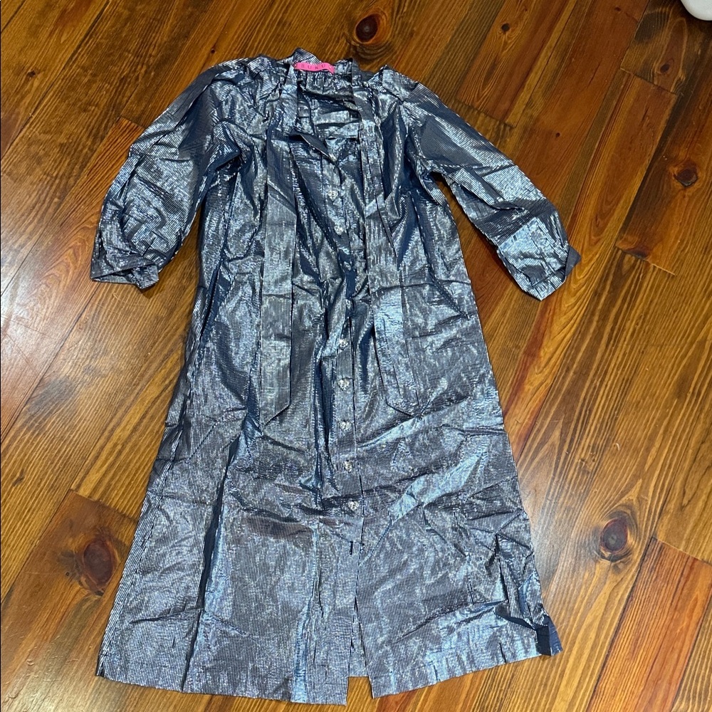 Buru Metallic Navy Silver Women's HouseCoat